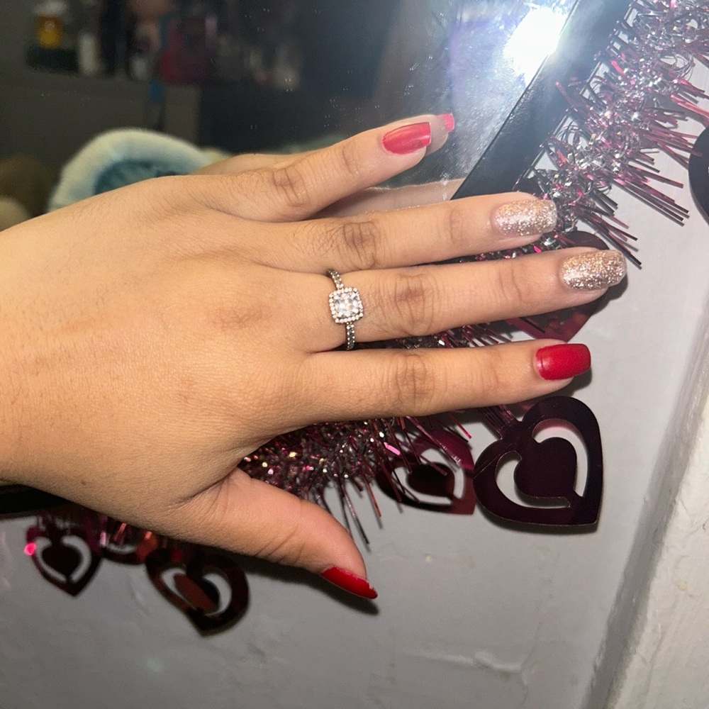 Pandora square halo ring